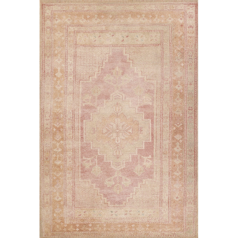 Momeni Luna Traditional Hand Tufted Pink Area Rug, Runner 2' x 4'
