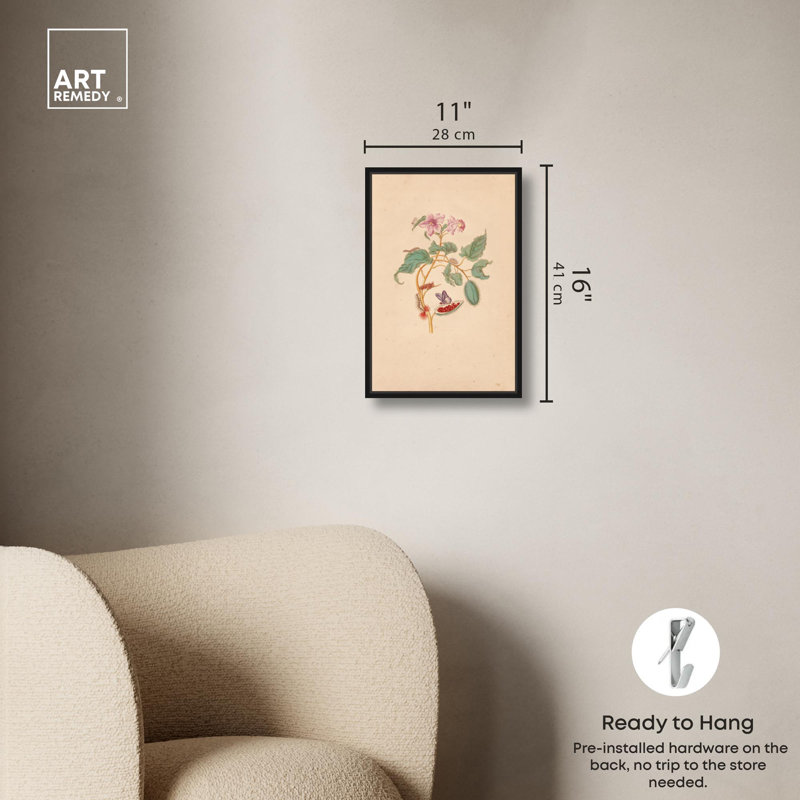 Art Remedy Botanical Prints Canvas, Rocu Tree, Cadre flottant noir, H 16 po x l 11 po
