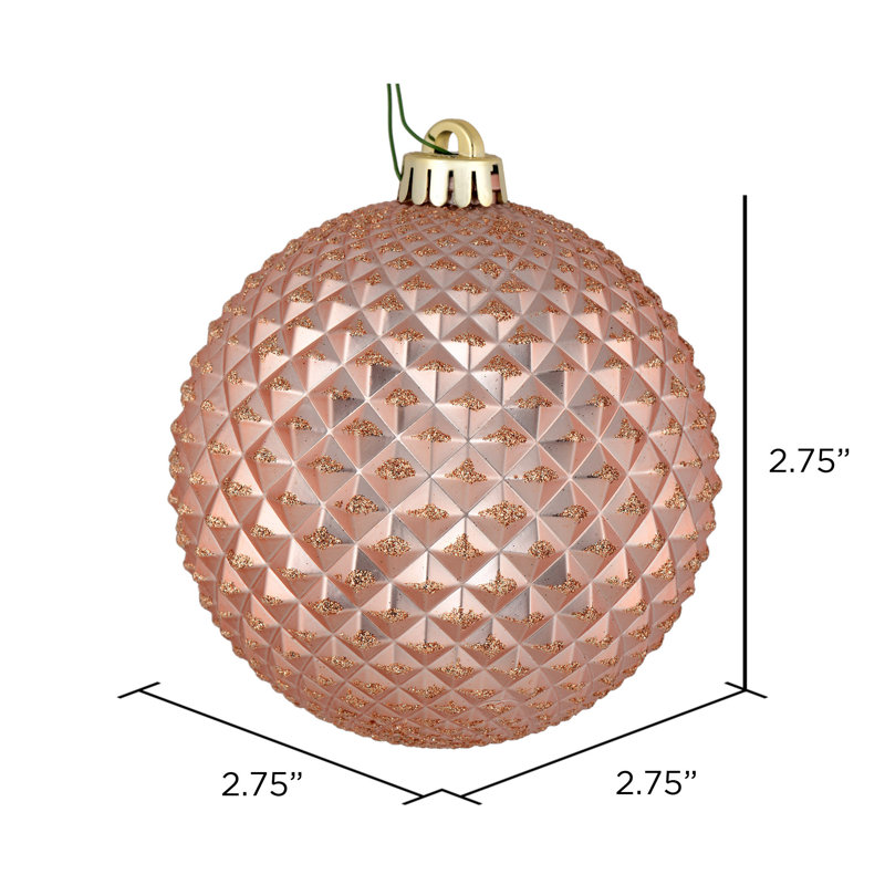 Ornement boule Durian Glitter, Or rose
