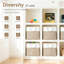 Bacs de rangement 11 x 11 pouces, 8 bacs de rangement pliables avec tissu imperméable, grands cubes de rangement avec poignées en corde pour le placard, vêtements de rangement, jouets, livres, blanc et beige