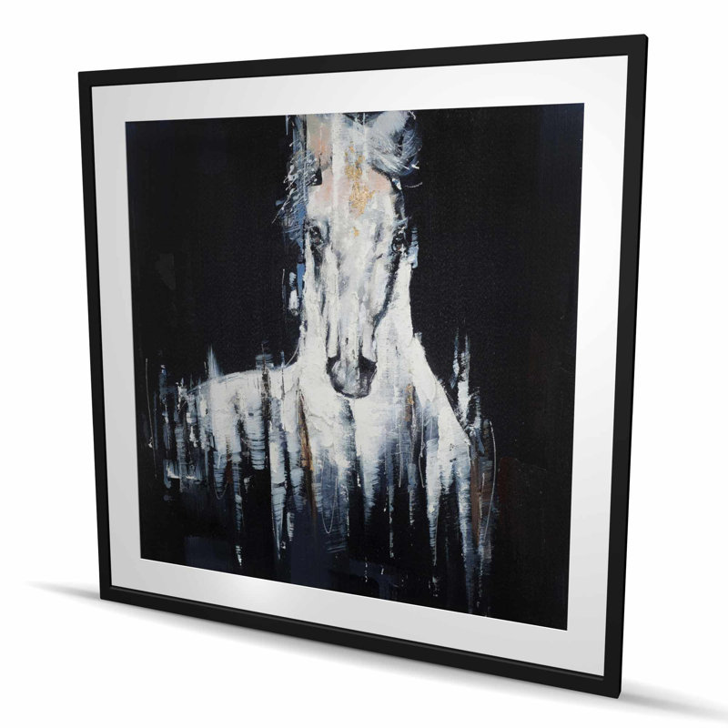 Abstrait cheval blanc imprimé - décor mat