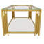 Ensemble de tables de salle à manger Modern Glam avec dessus en verre et détails en métal doré