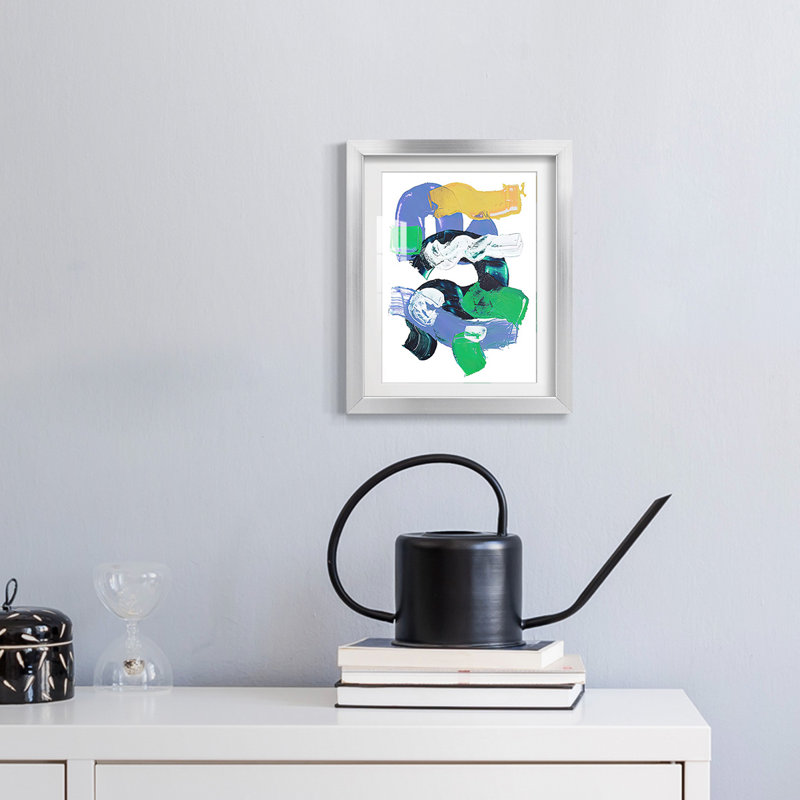 Abstract Pipes II -Framed Print, Silver