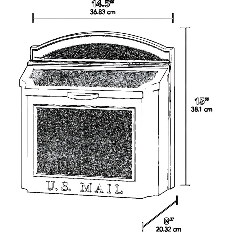 Boîte aux lettres murale verrouillable avec revêtement Alumi-Shield - très grande capacité pour les magazines et le courrier surdimensionné - Approuvé par Postmaster