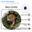 Horloge murale ronde en forme de tigre