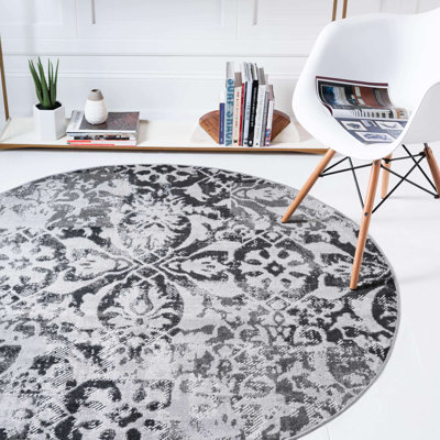  Floral Gray Area Rug
