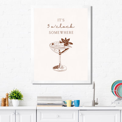 «It's 5 O'Hor Some Some - Cocktail», reproduction d'art mural
