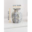 5.9" Blue & White Vintage Ceramic Vase - Chinoiserie Console Table Mantle Decor
