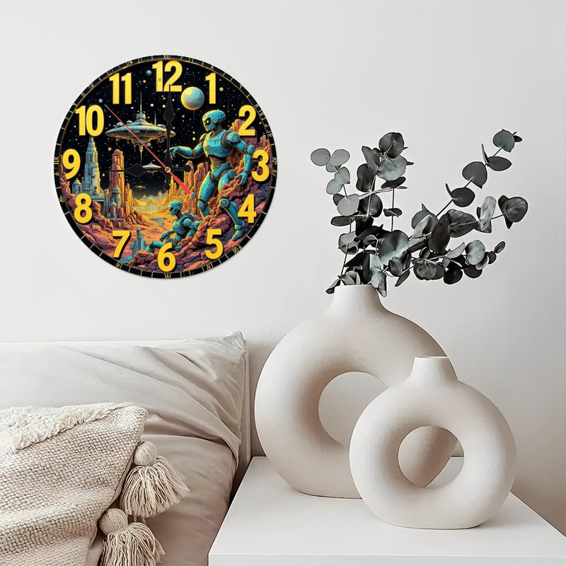 Art mural horloge rétro