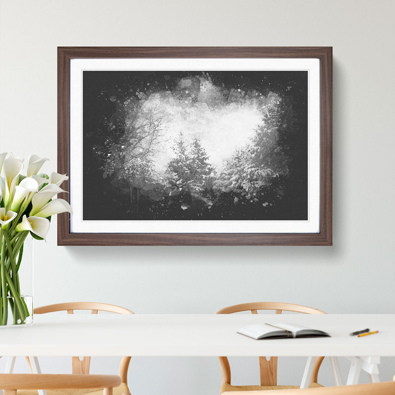 Winter Forest Vol.1 Paint Splash - Picture Frame Graphic Art, Walnut, 36cm H x 48cm W x 2cm D