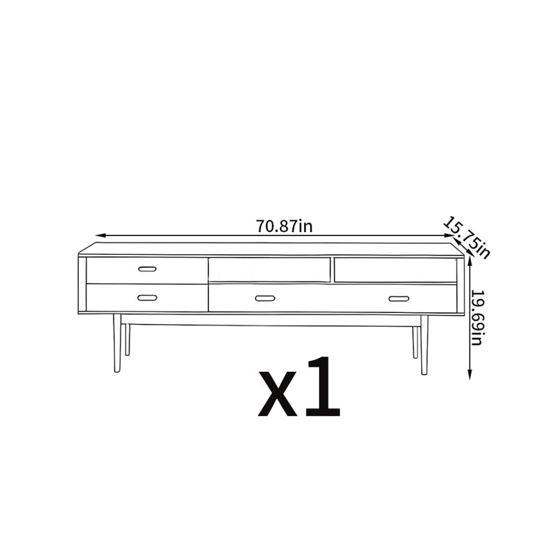 Meuble télé de style nord-américain, 70.87"