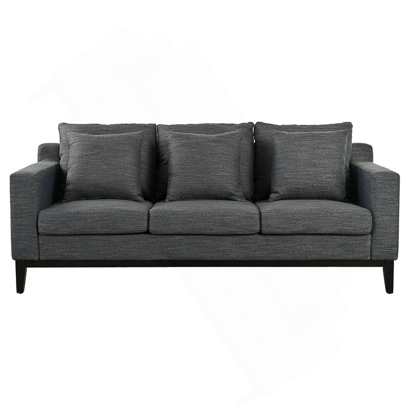 Comfy 3-Seat Upholstered Sofa, Charcoal