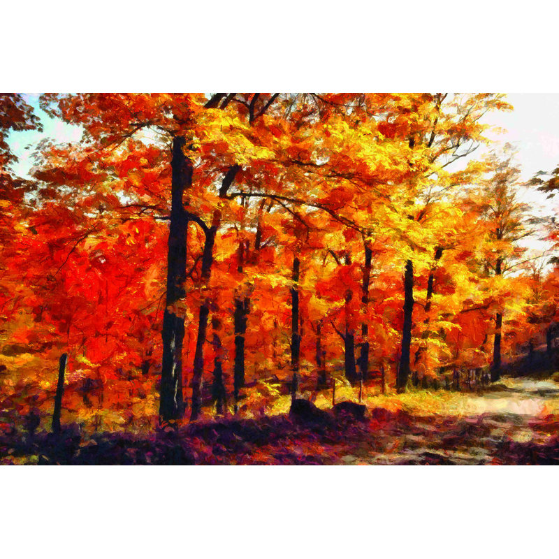 Fall Path - peinture sur toile tendue, H 8 po x l 12 po