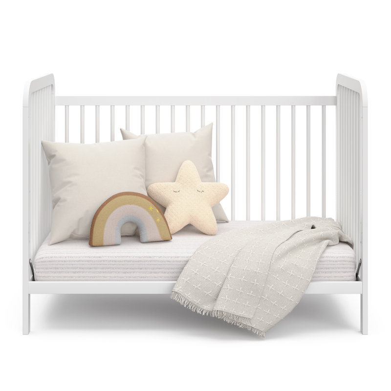Lit de bébé convertible 3-en-1 Storkcraft Pasadena, Blanc, Lit de bébé + matelas + protecteur