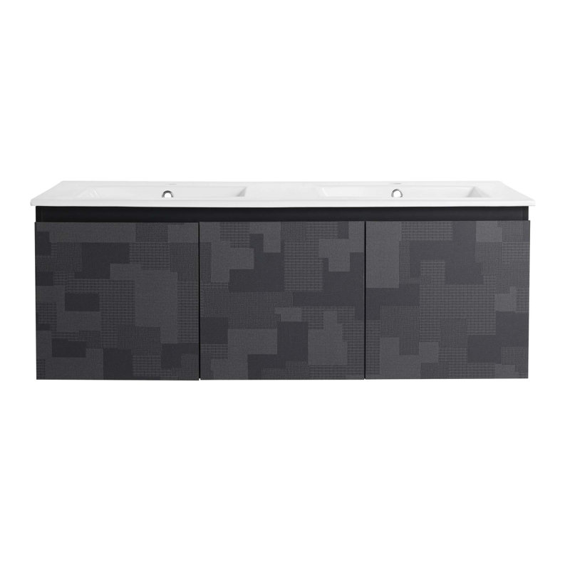 Meuble-lavabo flottant mural et porte d'armoire à fermeture en douceur