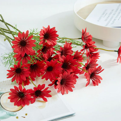 Petite marguerite artificielle, décoration de salon, haut de gamme, table, bouquet en plastique, camomille, fleurs séchées, lot de 20
