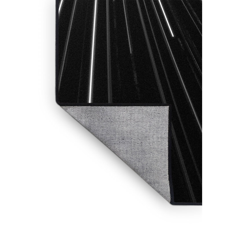 Tapis à motif géométrique moderne lavable à la machine en gris - noir, 7 x 10