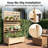 Outdoor Privacy Screen with Planter, 72.8" H x 26" W x 41.3" D, Solid Wood Freestanding Patio Privacy Divider with 2-Tier Shelf, Natural