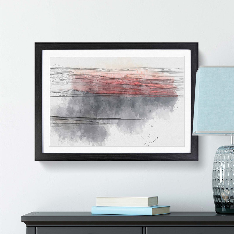 Sunset over Alaska in Abstract - Picture Frame Graphic Art Print, Black Framed, 27cm H x 36cm W x 2cm D