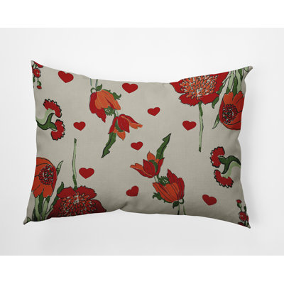 Coussin décoratif floral intérieur / extérieur en polyester