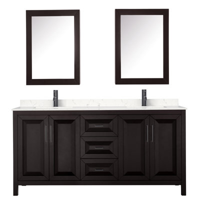 Ensemble de meuble-lavabo double 72 "avec miroir Daria