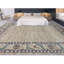 Tapis beige et bleu noué à la main de haute qualité