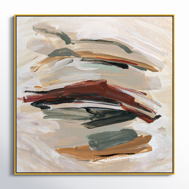 Carmina Spring Shadows by Susan Jill - Floater Frame Painting on Canvas, Gold , 46.5" H x 46.5" W