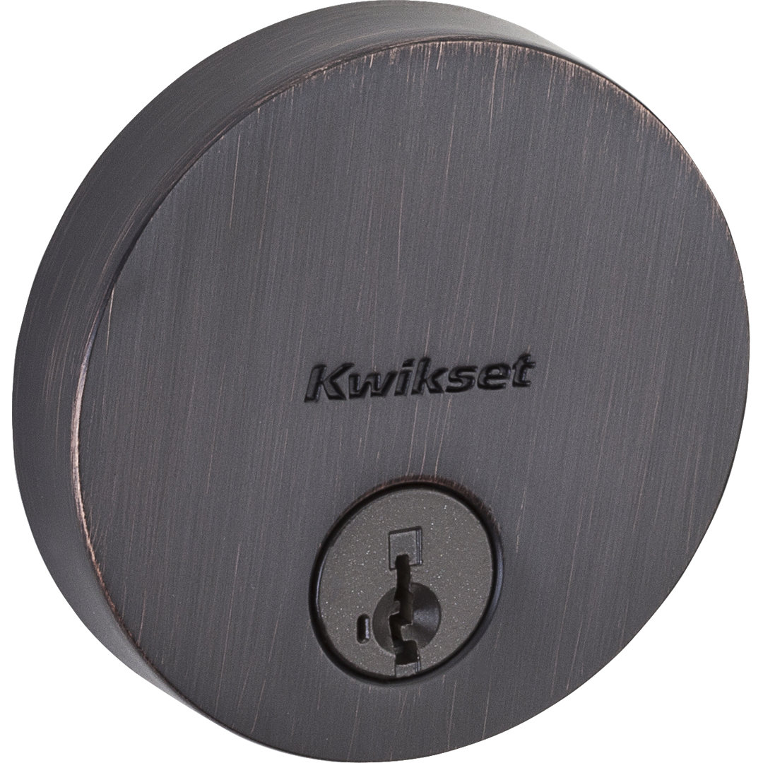 Uptown Single Cylinder Deadbolt Round Rosette and Smartkey Kwikset