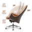 Chaise de bureau brun clair + brun foncé + cuir microfibre réglable en aluminium + alliage d'aluminium