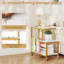2 Pcs Modern G-shaped End Table With Storage Shelves & Lockable Casters For Living Room-496482286-496482287