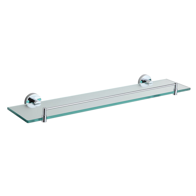 Abhainn Glass Bracket Shelf, Chrome