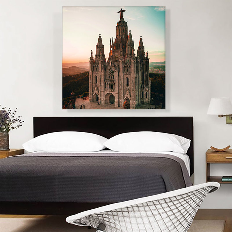 Cathédrale à Barcelone, Espagne, reproduction de photo sur toile tendue, H 36 po x l 36 po x 1,5 po