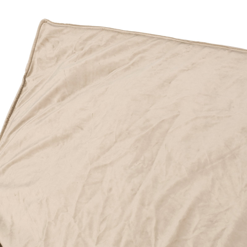 Large Velvet Bean Bag Chair Lounge Floor Chair Memory Foam Filled with Solid Microfiber Cover, Taupe Velvet
