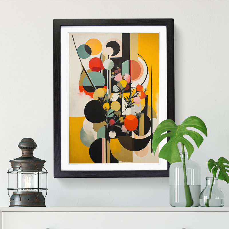 Bauhaus Flowers Vol.5 - Single Picture Frame Print, 64cm H x 46cm W, Oak
