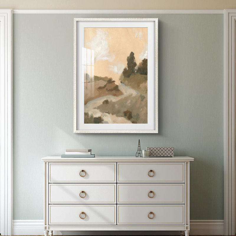 Hillside Walking Path I - Impression encadrée, H 28,5 po x l 20,5 po, Blanc