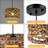 Doiker 1 - Light Boho Hand-Woven Natural Rattan Single Pendant for Kitchen Island Dining Room Living Room Entryway Hallway Foyer