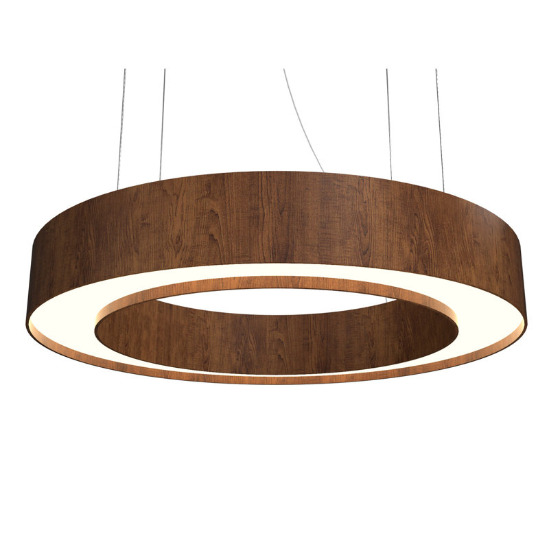 1 - Light LED Pendant, 5.27" H x 23.4" W x 23.4" D, Imbuia