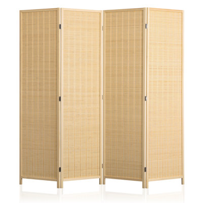 Bamboo Room Divider Screen – Folding Privacy Partition With Natural Wood Frame, Decorative Bamboo Panels For Home, Office & Patio – Available In 4, 6, by Bay Isle Home