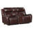 Mingee Dual-Power Loveseat with Power Headrest, Reddish Brown
