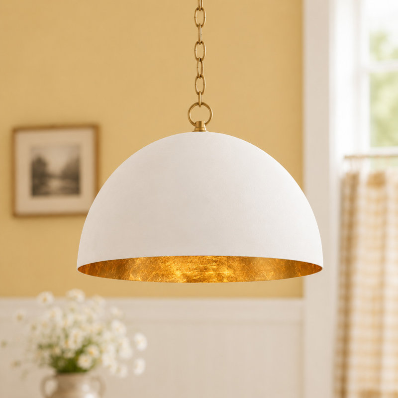 Grand luminaire suspendu pour îlot de cuisine 1 lumière à intensité variable 17,7 po Hylia, Blanc