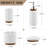 Ceramic And Wood Bathroom Accessory Set