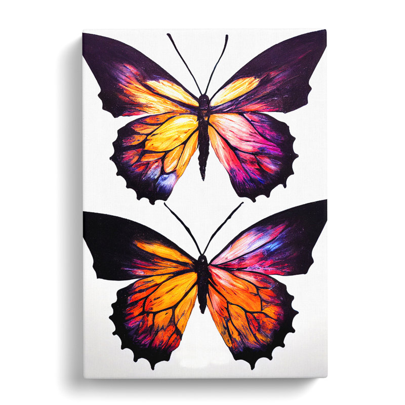 Butterfly Hydrodipped - Wrapped Canvas, 76cm H x 50cm W x 3cm D