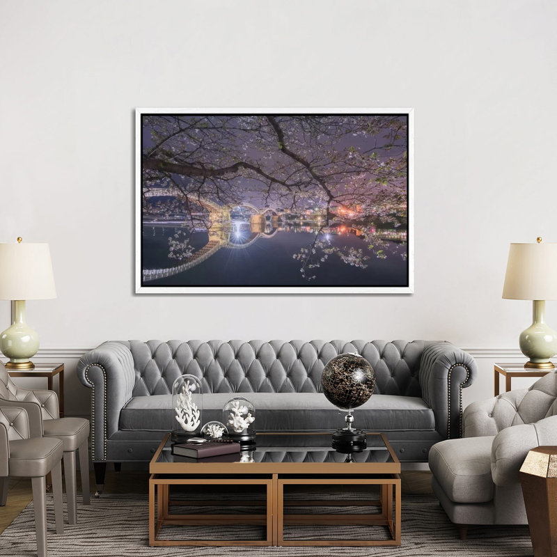 Spring In Japan VI by Daniel Kordan - Print on Canvas, 152.5 cm H x 101.5 cm W, White Framed