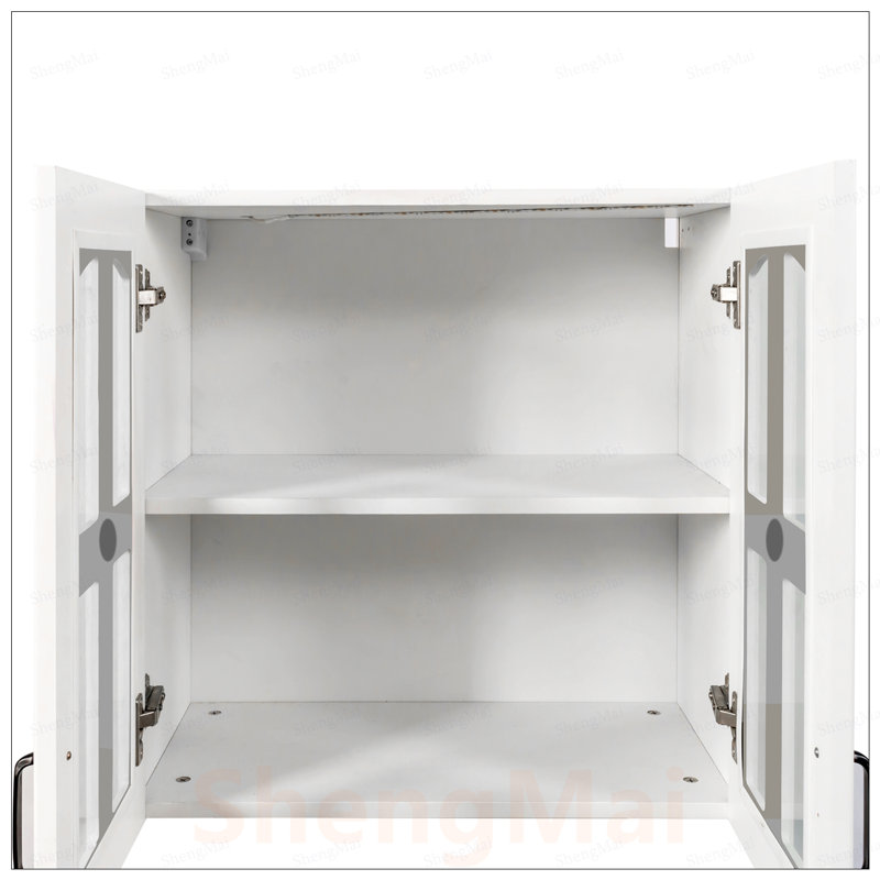 Vitrine murale à porte vitrée avec tablettes réglables pour le rangement dans la cuisine, la salle de bain et le salon