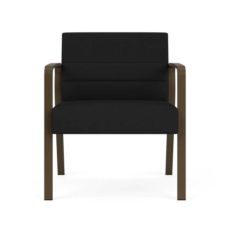 Chaise d'invité surdimensionnée Waterfall, Portes ouvertes en tissu noir, Bronze