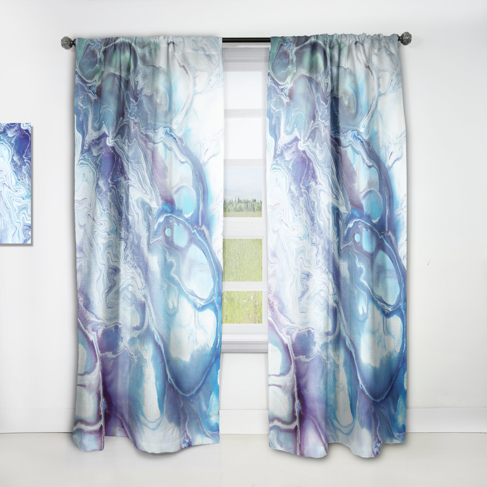 DesignArt Semi Sheer Single Curtain Panel Panel | Wayfair