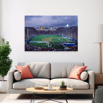 Spectators Watching Baseball Match Los Angeles Dodgers Los Angeles Memorial Coliseum Los Angeles California Usa Contemporary City Architecture Art