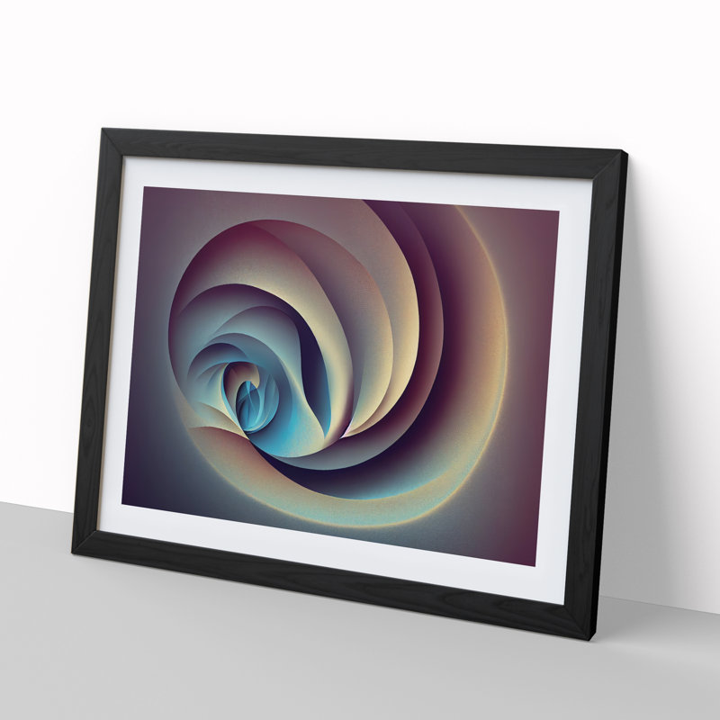 Tremendous Abstract Fractals - Single Picture Frame Print, Black, 25cm H x 34cm W x 2cm D