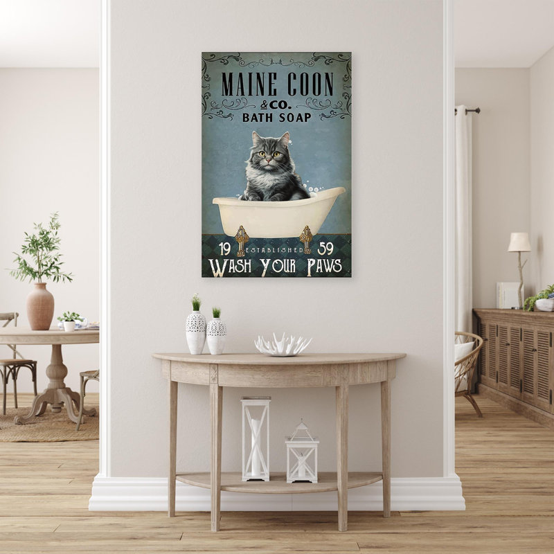 Maine Coon Bath Soap - 1 pièce, reproduction d'art graphique sur toile tendue, L 16 po x H 20 po