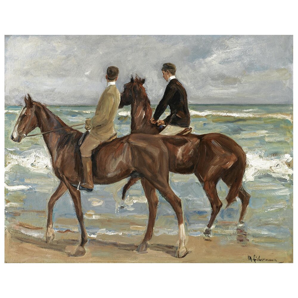 Leinwandbild Two Riders on a Beach von Max Liebermann